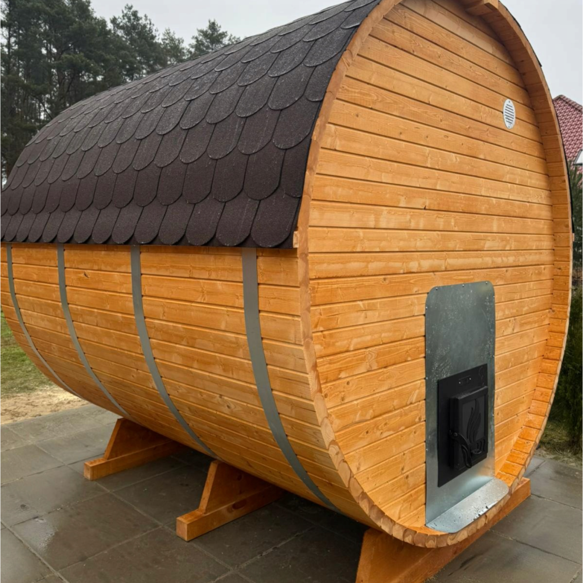 Outdoor barrel sauna 240 cm - Image 5
