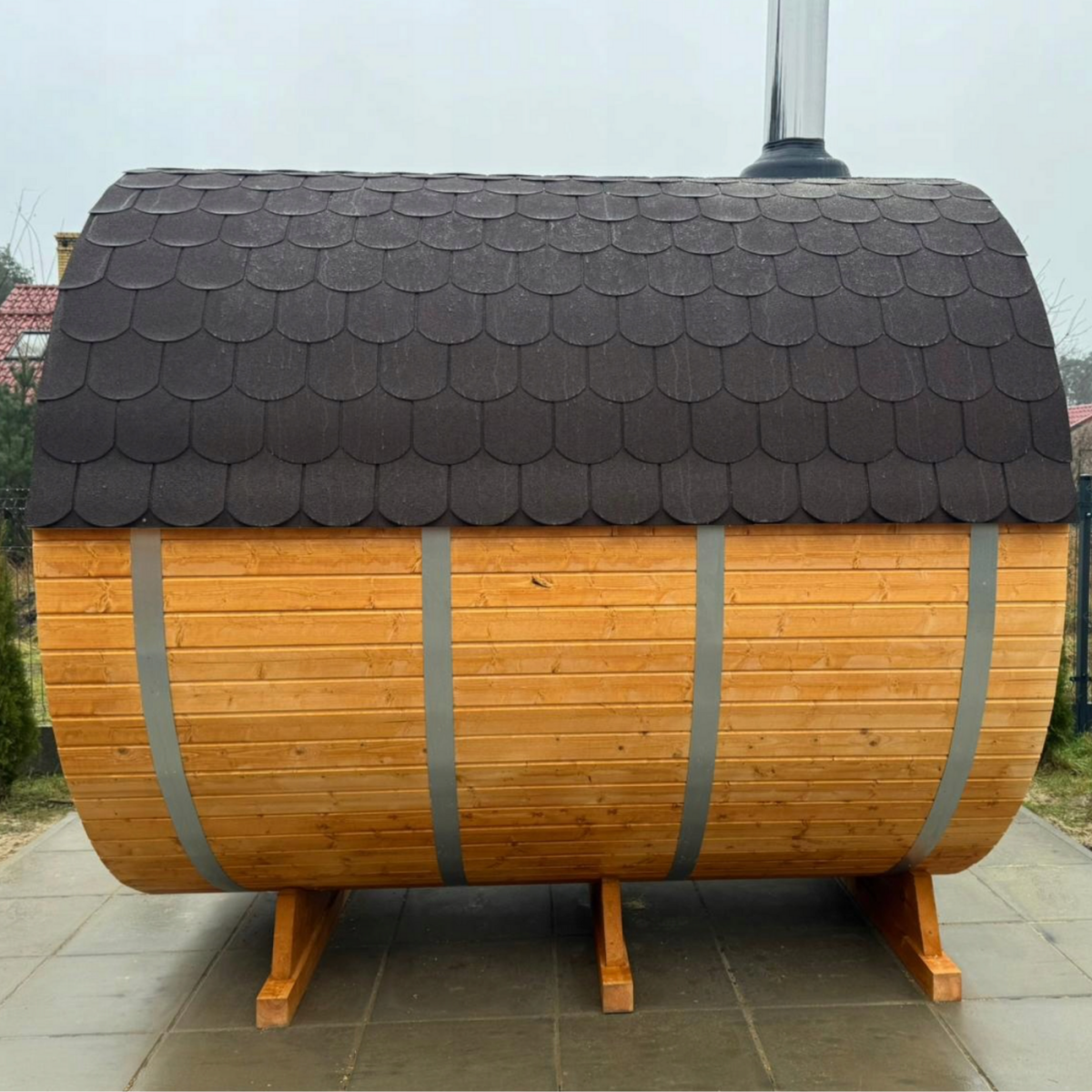 Outdoor barrel sauna 240 cm - Image 4