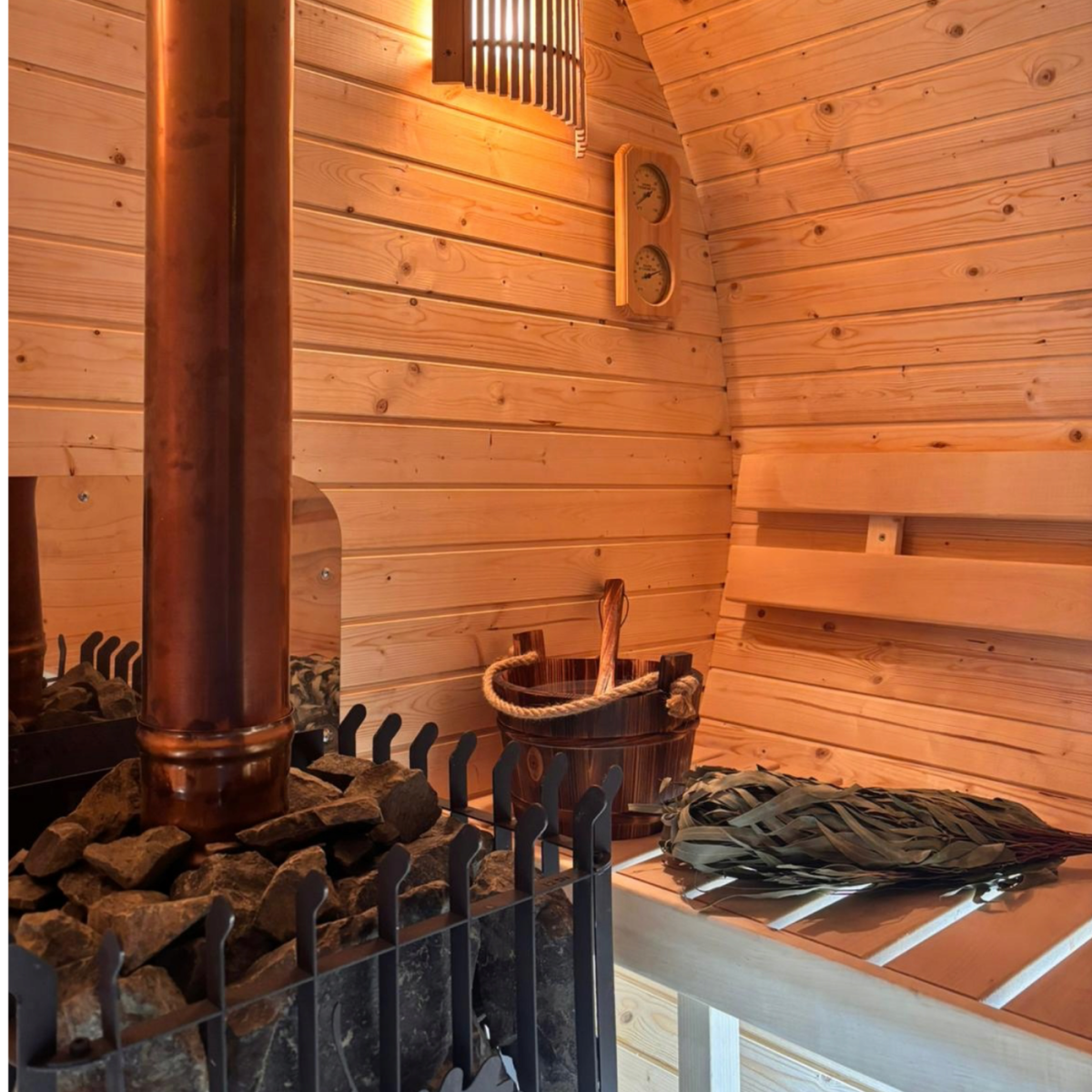 Outdoor barrel sauna 240 cm - Image 7