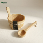 4Living wooden sauna bucket and ladle set