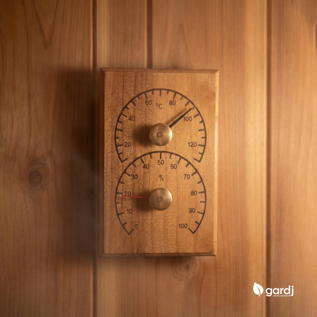 4Living sauna thermometer and hygrometer – heat-treated alder wood - Image 2