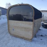 Panoramic glass rear wall for Quadro sauna