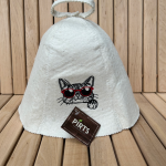 Sauna hat “Cat with Glasses”