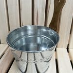 Galvanised sauna bucket with wooden handle, 5 l