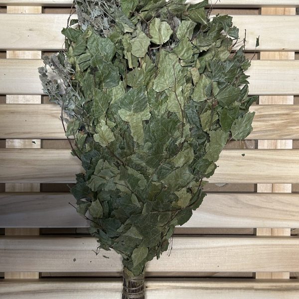 Birch sauna whisk with herbs