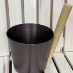 Oxidised aluminium sauna bucket, 5 l, dark brown