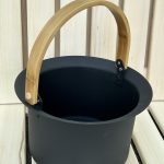 Stainless steel bucket, black lacquered, 5 l