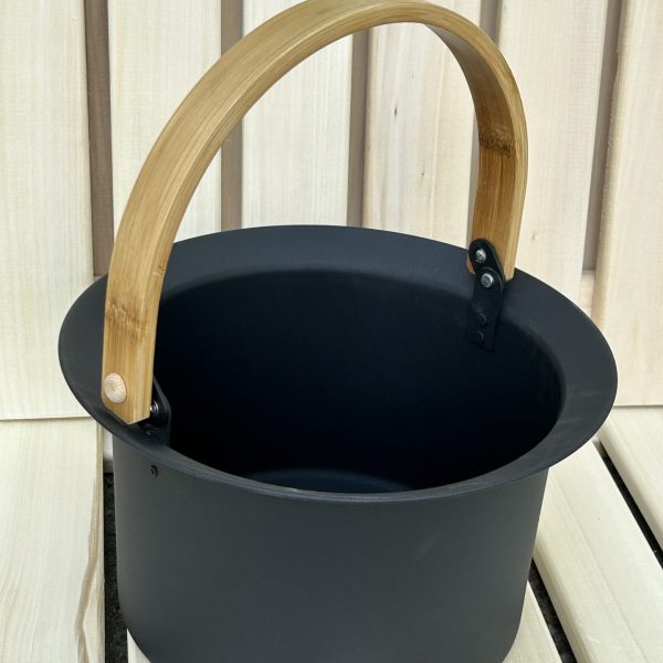 Stainless steel bucket, black lacquered, 5 l