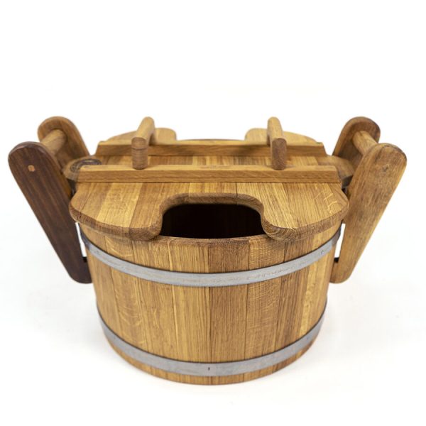 Oak tub with lid, 23 l