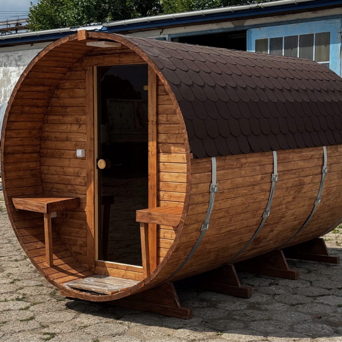 Outdoor barrel sauna 340 cm - Image 3