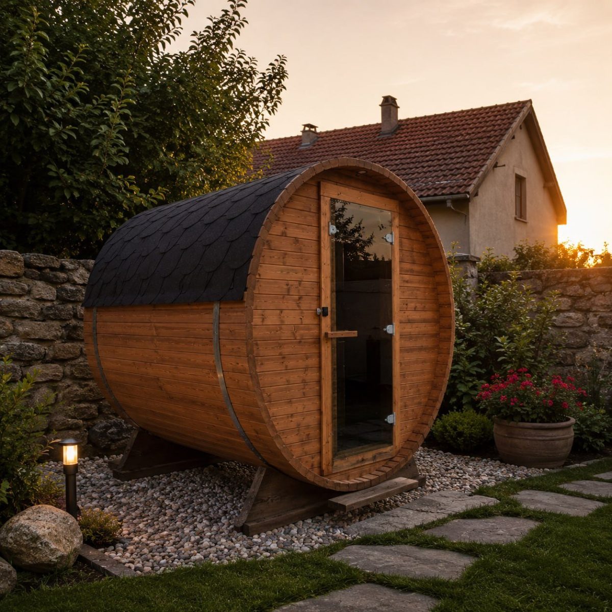 Outdoor barrel sauna 180 cm