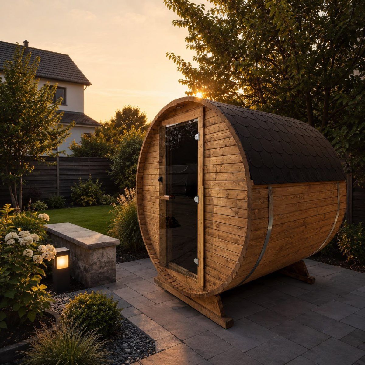 Outdoor barrel sauna 180 cm